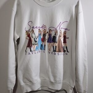 Taylor Swift Speak Now Official White Graphic Crew Neck Sweater DIY Project